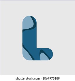 L Water Font Vector Template Design Illustration