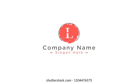 L watercolor logo template vector