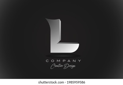 L white gradient alphabet letter logo icon with black background. Creative design for corporate and business