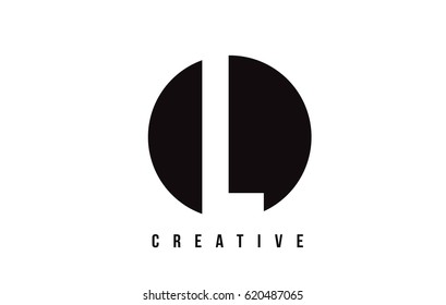 L White Letter Logo Design with Circle Background Vector Illustration Template.