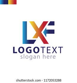 L X F Initial letter logo icon vector template