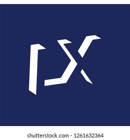 L X initial letter with negative space logo icon vector template