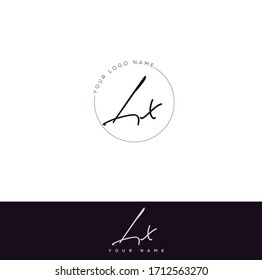 L X LX Initial letter handwriting and signature logo.	
