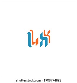 Diseño único de logotipo de letra abstracta L X. monograma lx
