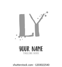 L Y Handwritten logo template