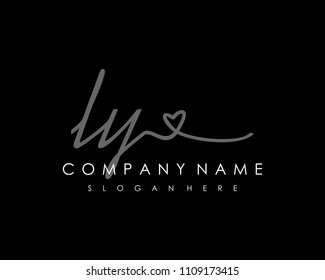 L Y Initial handwriting logo vector