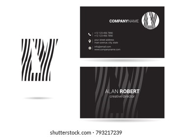 L & Y joint logo line letter design with business card template