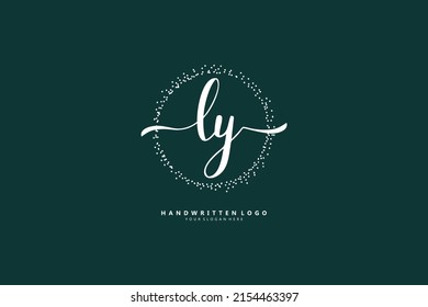 L Y LY logo, Initial lettering handwriting or handwritten for identity. Logo with signature and hand drawn style.