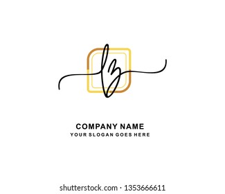 L Z Initial Handwriting Logo Template