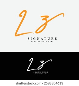 L, Z, LZ Initial letter logo. Alphabet LZ Handwritten Signature logo