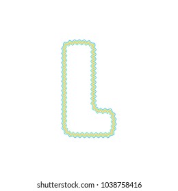 L Zigzag Letter Logo Icon Design
