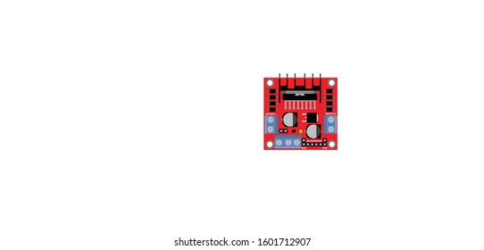 L298P MOTOR DRIVER IC MODULE TOP VIEW ILLUSTRATION