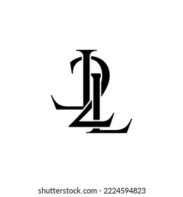 diseño del logotipo de la letra monograma de la tipografía l2l