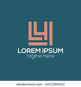 L4 letter logo, modern l4 letter logo design concept isolated vector template illustration