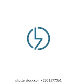 Diseño del logotipo L7 Circle sencillo y moderno