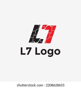  L7 or LJ letter logo design vector
