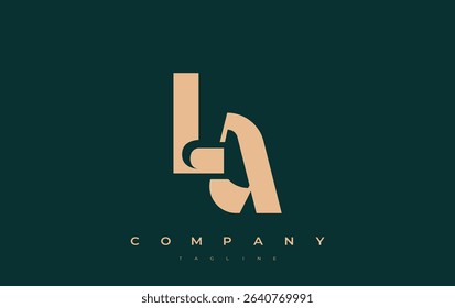LA Abstract Geometric Logo Design. Modern and elegant logo design with simplistic typography elements, showcasing branding excellence.