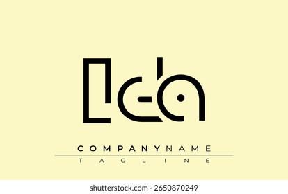 LA design de letra abstrata. Design de logotipo comercial moderno com tipografia abstrata e estilo contemporâneo