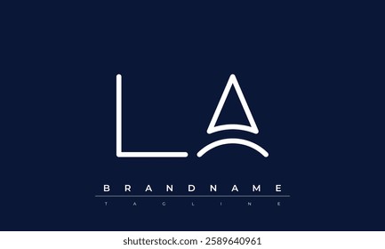 LA Abstract letter logo. This logo icon incorporate with abstract shape in the creative way