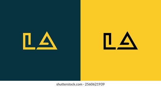 LA abstract minimalist letters Logo Monogram. It is a minimalist logo, this logo is made by combining two letters