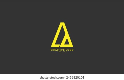 LA AL Abstract initial monogram letter alphabet logo design