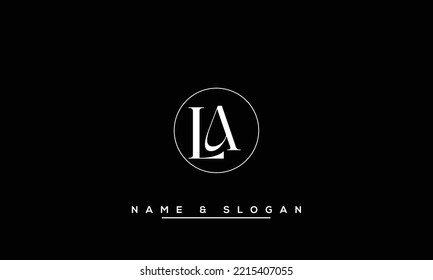 LA,  AL  Abstract  Letters Logo  Monogram