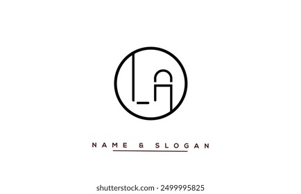 LA, AL Abstract Letters Logo Monogram