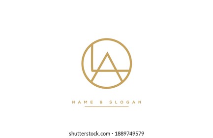 LA, AL Alphabet Letters abstract Logo monogram