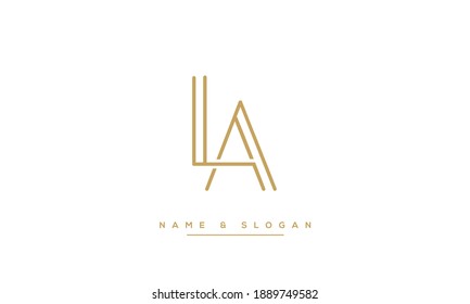 LA, AL Alphabet Letters Abstraktes Logo-Monogramm