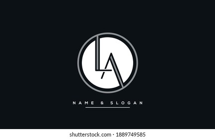 LA, AL Alphabet Letters abstract Logo monogram