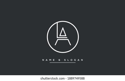 LA, AL Alphabet Letters abstract Logo monogram