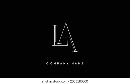 LA, AL Alphabets Letters Logo Monogram