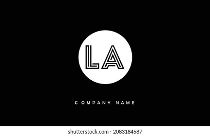 LA, AL Alphabets Letters Logo Monogram