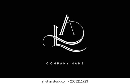 LA, AL Alphabets Letters Logo Monogram