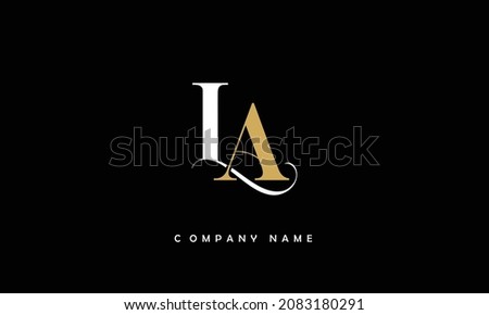 LA, AL Alphabets Letters Logo Monogram
