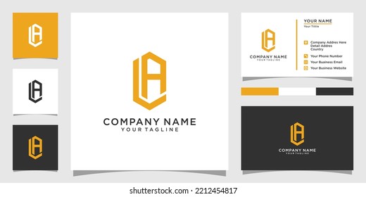 LA or AL initial letter logo design vector with business card design.