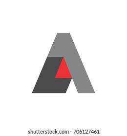 LA or AL letter with triangle logo design vector