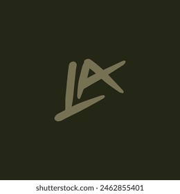 LA or AL Logo typography lettering hand drawing vector design