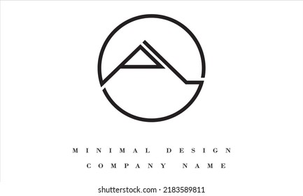 LA oder AL Minimal Logo Design Vektorgrafik Illustration