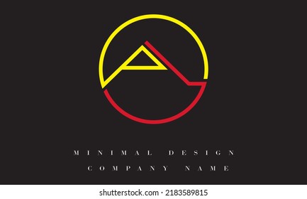 LA oder AL Minimal Logo Design Vektorgrafik Illustration