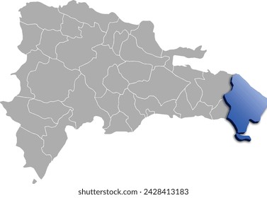 LA ALTAGRACIA DEPARTMENT MAP STATE OF Dominican Republic 3D ISOMETRIC MAP