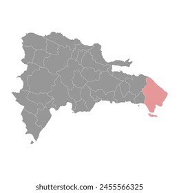 La Altagracia Province map, administrative division of Dominican Republic. Vector illustration.