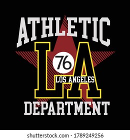 LA athletic department design typography,vector illustration