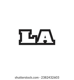 LA basketball initials logo with transparent background