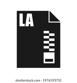 LA Black File Vector Icon, Flat Design Style