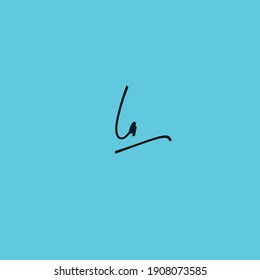 La blue background handwritten logo
