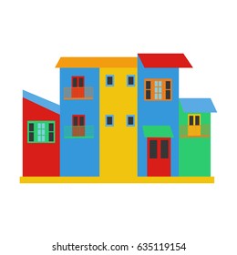 La Boca district Argentina on the white background. Vector illustration