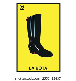 LA BOOT CARD FROM THE MEXICAN GAME LA LOTERIA