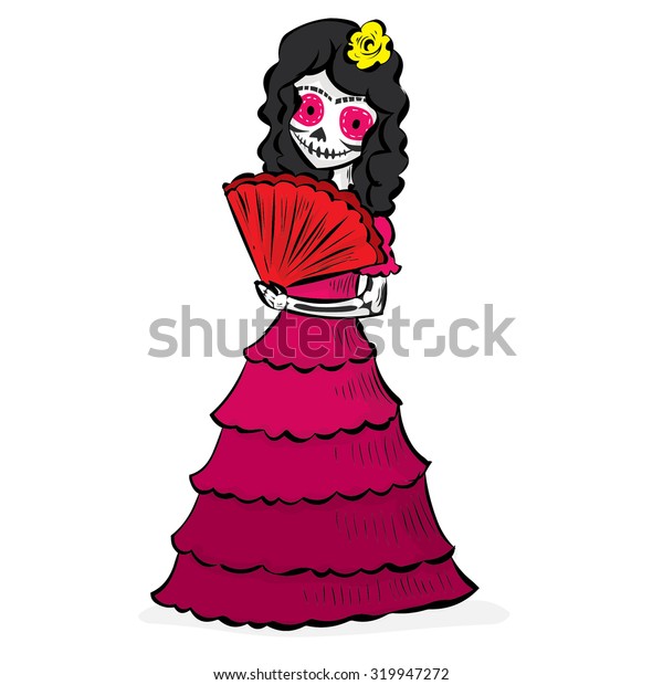 La Calavera Catrina Elegant Skull Dia Stock Vector (Royalty Free) 319947272