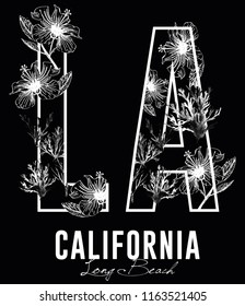 la california long beach placement print black white